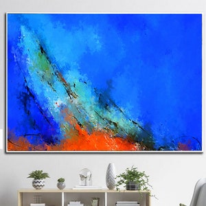 Abstract Paintings On Canvas Large Blue Canvas Wall Art Contemporary Art Painting Canvas Abstract Wall Painting For Living Room