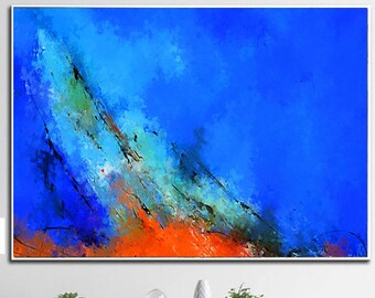 Abstract Paintings On Canvas Large Blue Canvas Wall Art Contemporary Art Painting Canvas Abstract Wall Painting For Living Room