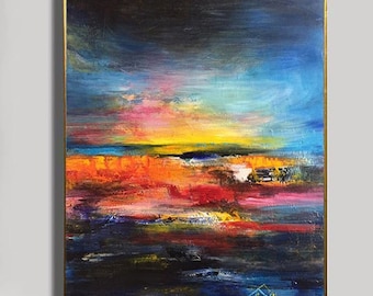 Colorful Sunset Abstract Painting – Modern Wall Art