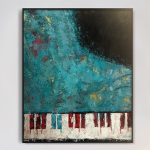 Music Canvas Art, Abstract Piano Wall Art, Abstract Painting Music Instrument, Music Room Wall Decor