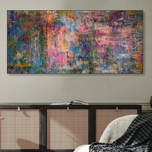 Vibrant Colorful Textured Abstract Canvas | Modern Expressionist Wall Art