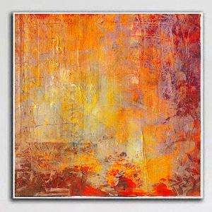 Fiery Orange Abstract Painting – Warm Textured Wall Art