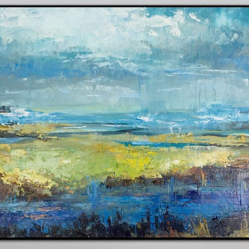 Horizontal Wall Art Canvas Large Abstract Landscape Painting Etsy