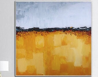 Large Original Abstract Landscape Paintings On Canvas Modern Oil Painting Textured Orange Painting Acrylic Wall Art Handmade Painting