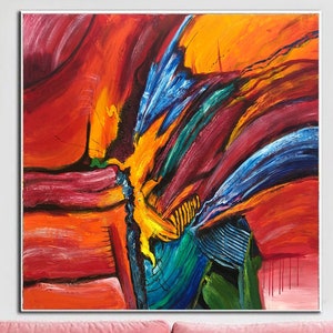 Abstract Red Painting Abstract Painting on Canvas Original Red Canvas Art Oil Painting Colorful Painting Modern Wall Art for Living Room