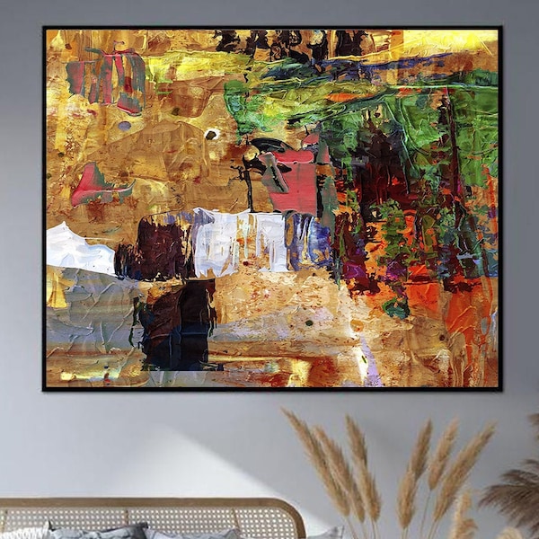 Large Abstract Painting Colorful Art on Canvas Abstract Colorful Wall Art Modern Painting Original Oil Canvas Painting for Living Room