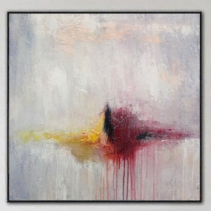 Abstract Beige painting on canvas Minimalist decor for living room Hand made Original artwork