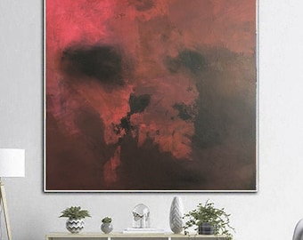 Pintura abstracta de calavera oscura: arte gótico de Halloween en lienzo