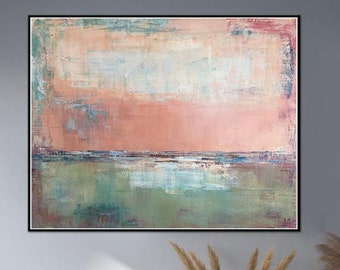 Large Canvas Art Original Abstract Canvas Paintings Pink Abstract Artwork Modern Abstract Painting Nursery Wall Decor For Living Room