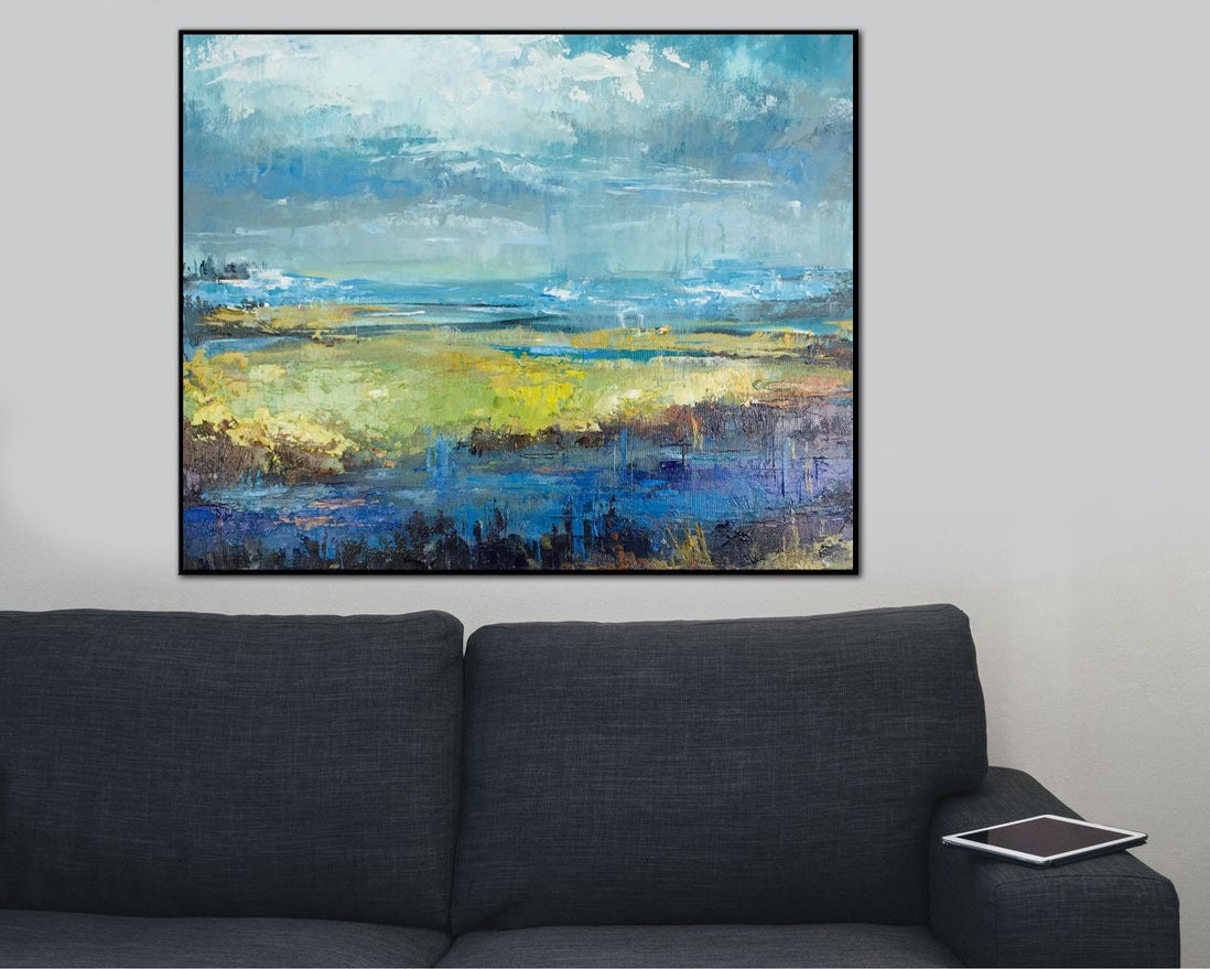 Large Canvas Painting / Oversize Painting / Beige Painting / Landscape  Painting / Modern Painting / Black Painting / Oil Abstract Painting 