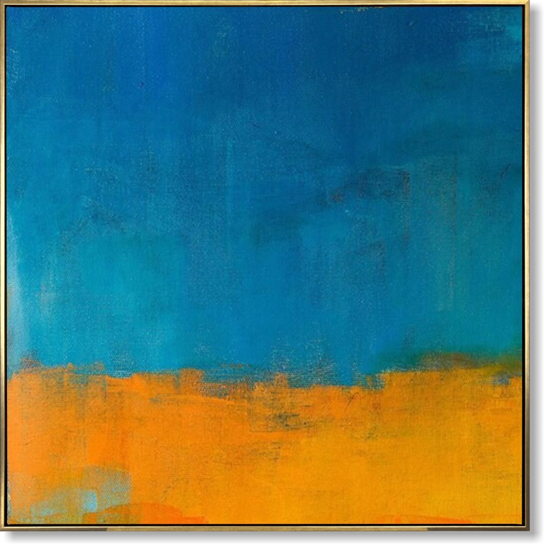 Large Blue Abstract Landscape Painting: Original Canvas Wall Art - Etsy
