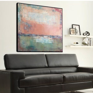 Pink Abstract Artwork Fine Art Original Abstract Canvas Large Canvas Art Modern Abstract Pink Painting Nursery Wall Decor For Living Room image 3