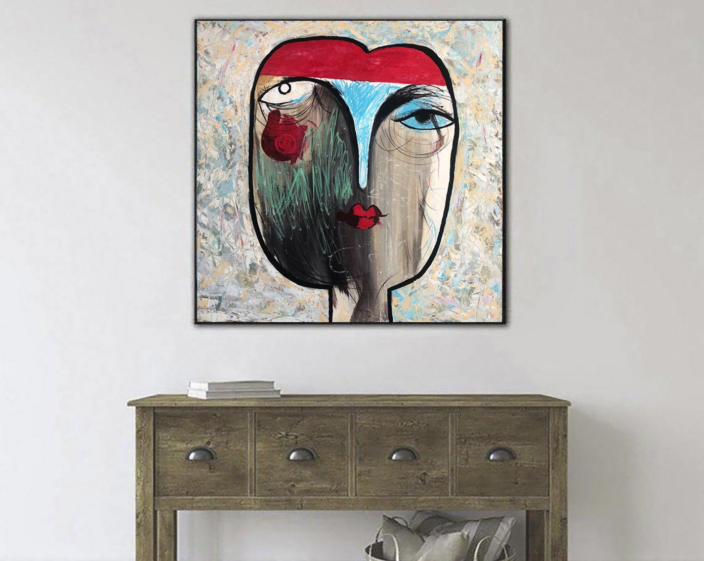 Large Canvas Wall Art Woman Painting Canvas Abstract Painting Etsy