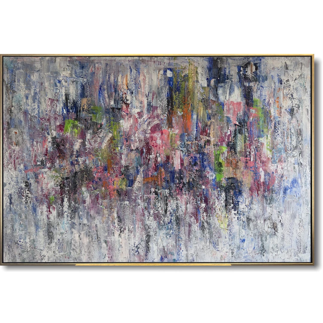 Original Abstract Colorful Paintings on Canvas, Heavy Textured Painting ...