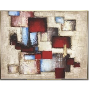 Levendig schilderij abstract schilderij, origineel schilderij, canvas schilderij, handgemaakt schilderij, modern beige schilderij unieke muurkunst