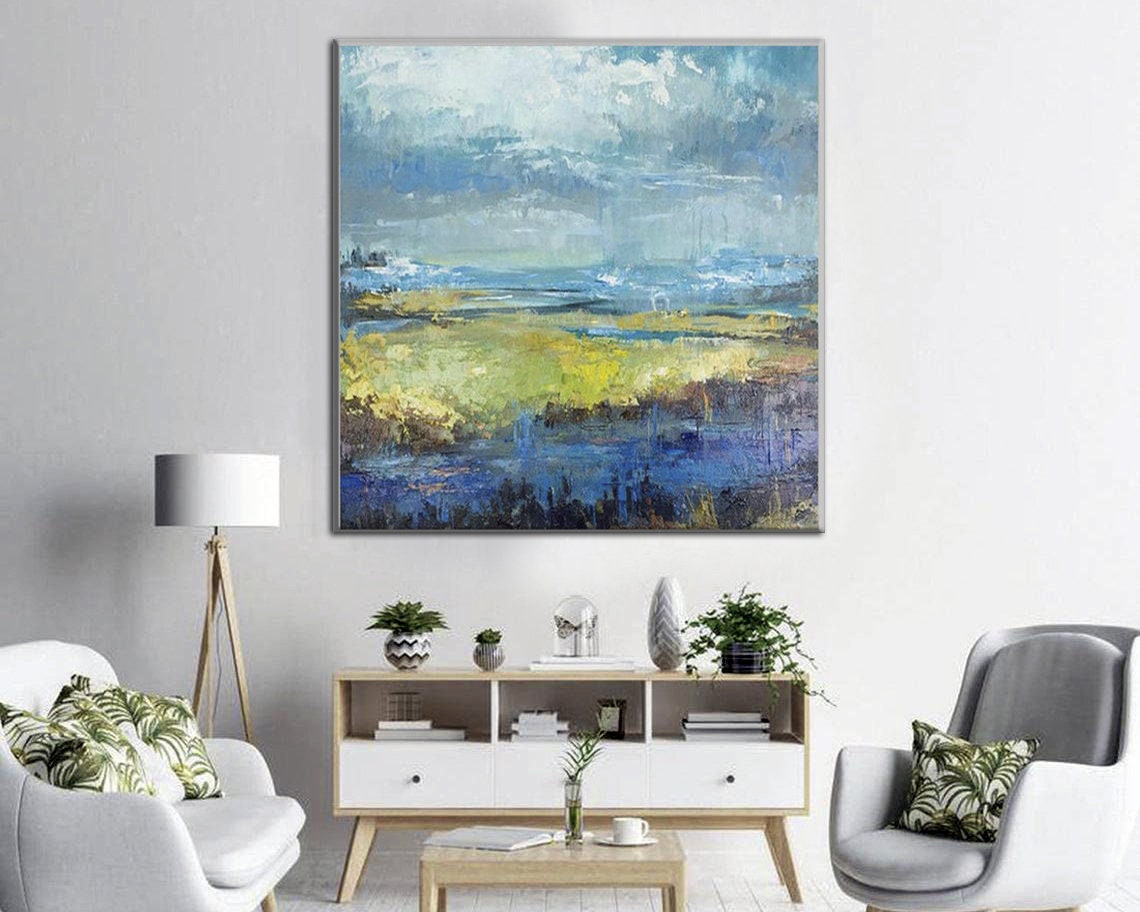 Large Abstract Landscape Canvas Painting: Original Textured Wall Art - Etsy
