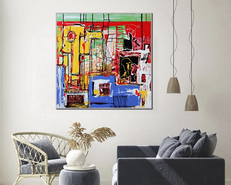 Extra Large Colorful Wall Art Abstract Modern Painting Etsy