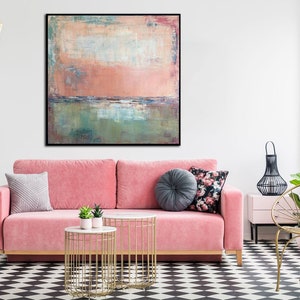 Pink Abstract Artwork Fine Art Original Abstract Canvas Large Canvas Art Modern Abstract Pink Painting Nursery Wall Decor For Living Room image 2