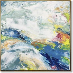 Large Abstract Colorful Paintings On Canvas Abstract Landscape Wall Art Original Handmade Painting Textured Wall Art 32x32&quot;
