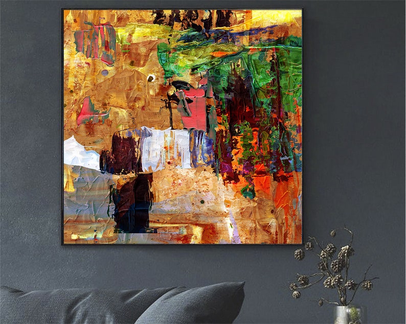Large Colorful Abstract Oil Painting on Canvas: Modern Wall Art - Etsy
