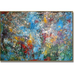 Original Colorful Painting On Canvas Modern Oil Painting Artwork Abstract Wall Art Decor COLORED SKY 36x54&quot;