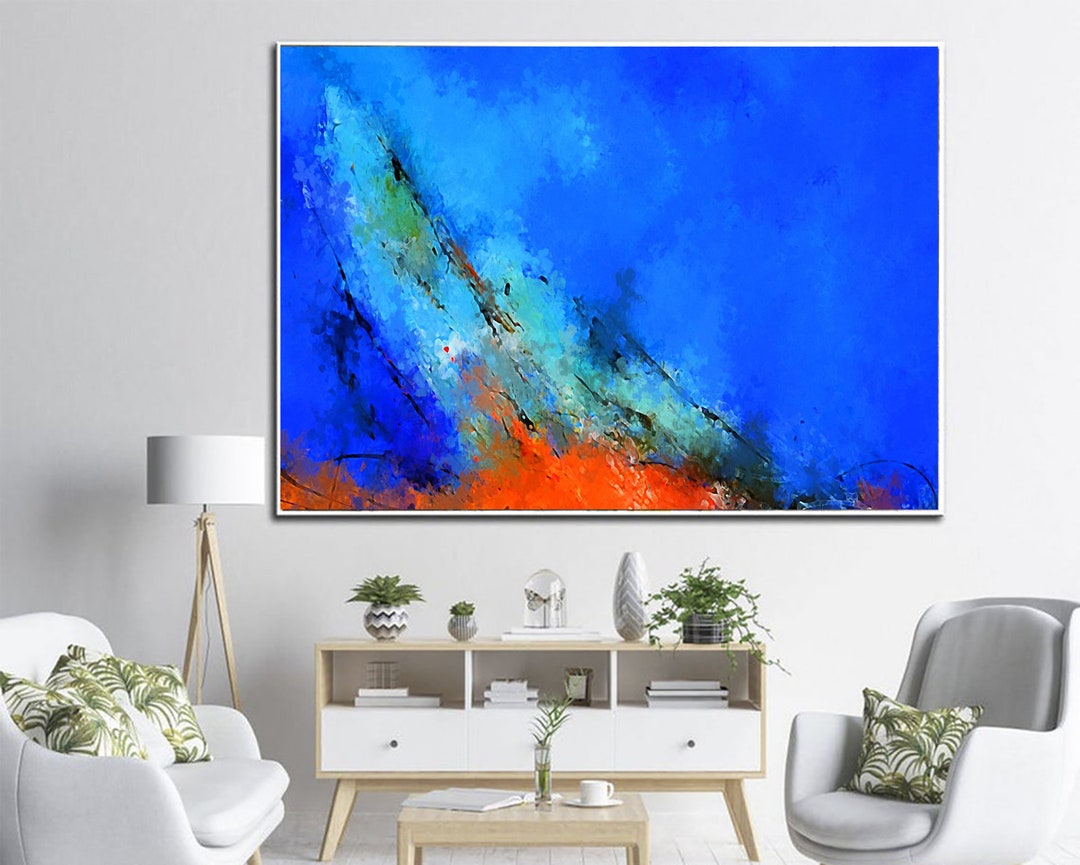 Abstract Paintings on Canvas Large Blue Canvas Wall Art Contemporary Art Painting Canvas