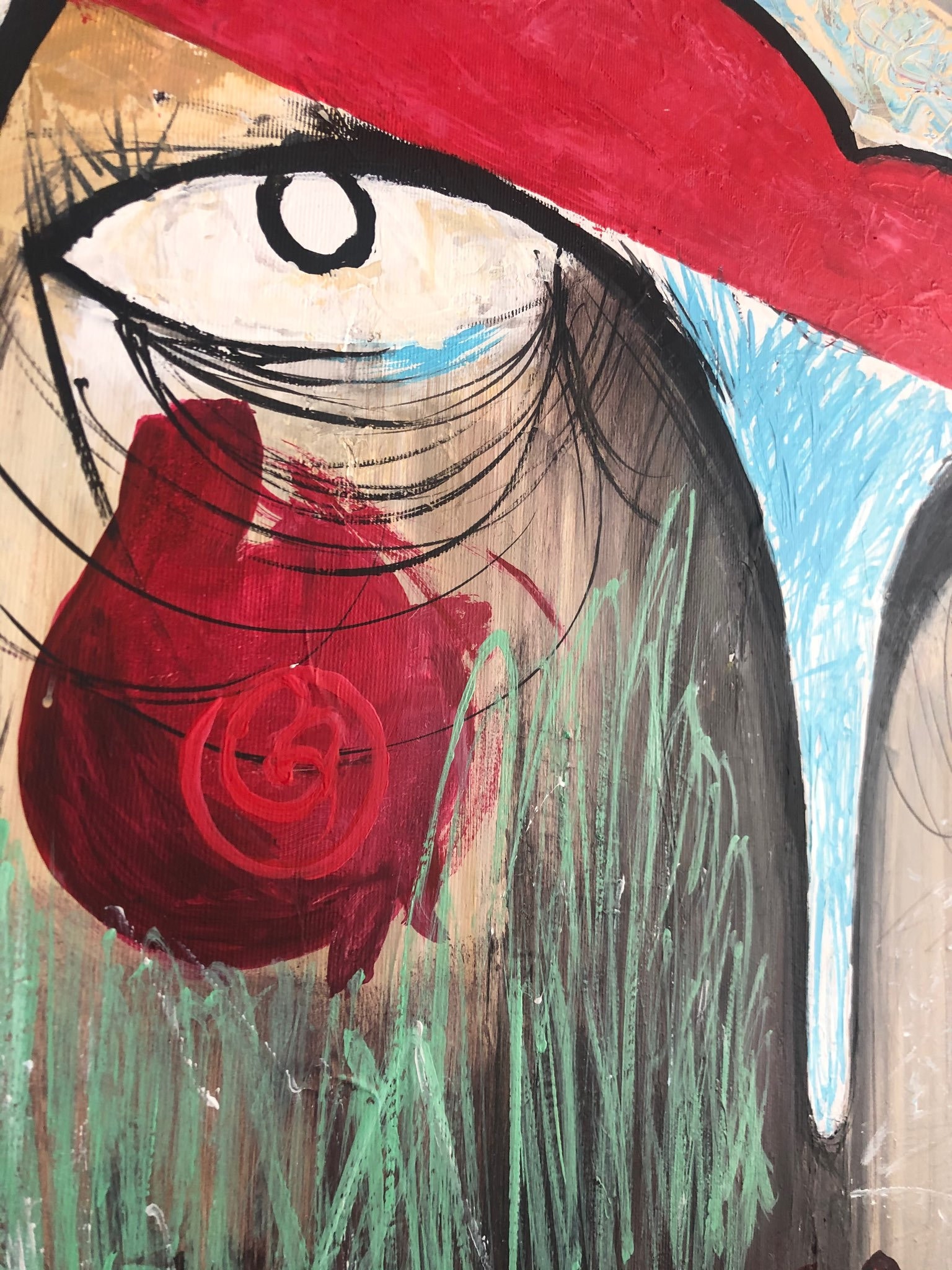 Large Canvas Wall Art Woman Painting Canvas Abstract Painting Etsy