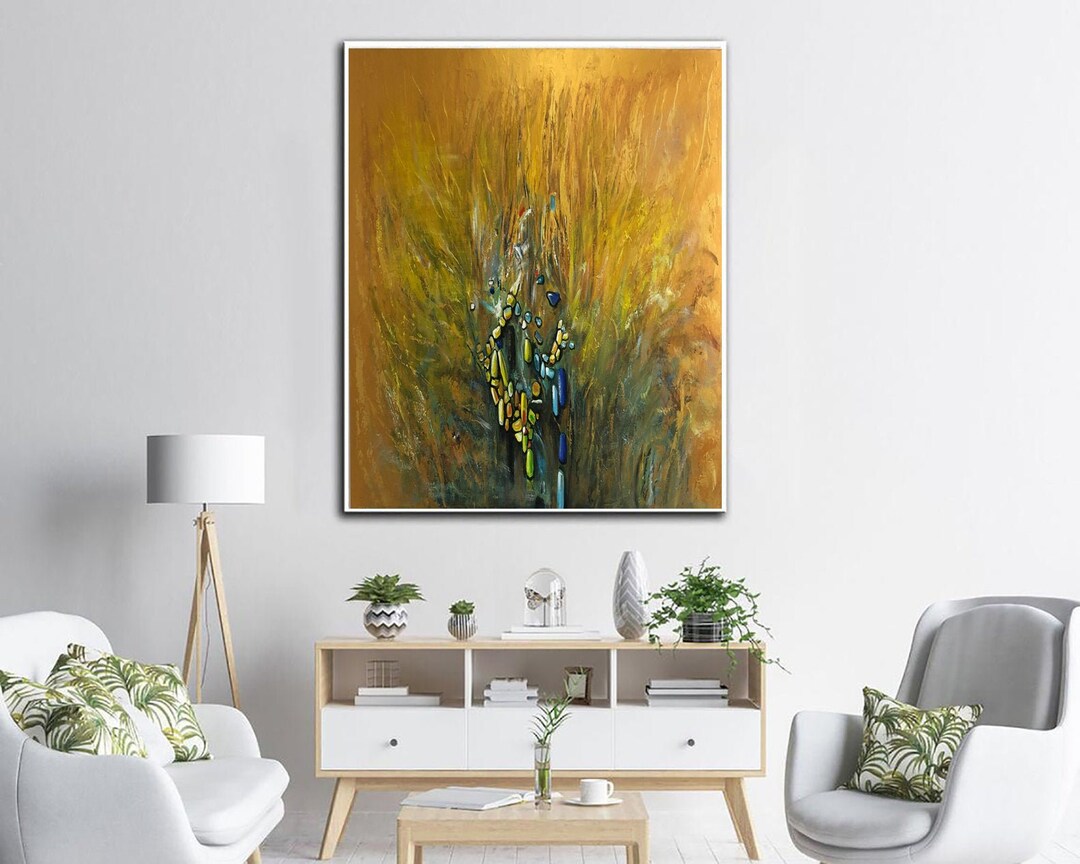 Extra Large Canvas Art Gold Paintings on Canvas Abstract Painting on Canvas Contemporary Living