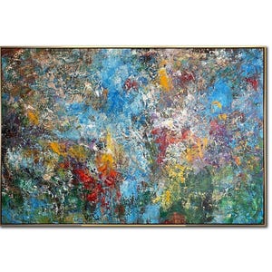 Abstract Colorful Wall Hanging Acrylic Painting Modern Original Wall Art Decor for Bedroom COLORED SKY
