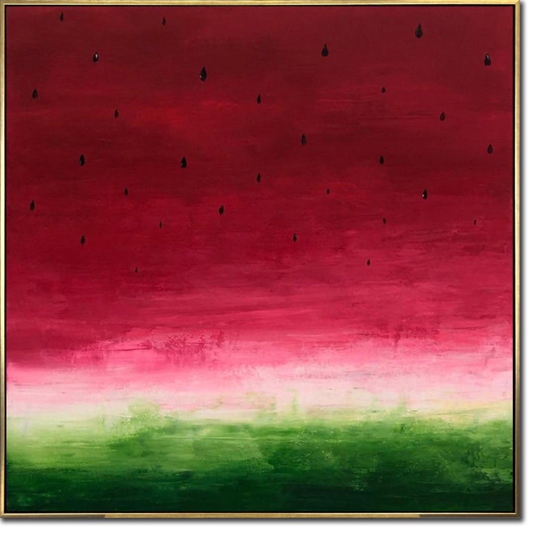 Eatermelon Abstract Watermelon, Original Painting, Abstract Painting, Expressionist ...