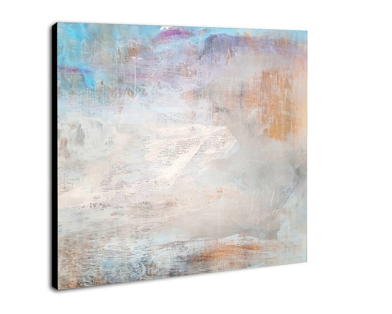 Oversized Abstract Beige Paintings on Canvas Original Oil Painting Textured Gray Painting Stand with Ukraine Art for Living Room Wall Decor image 3