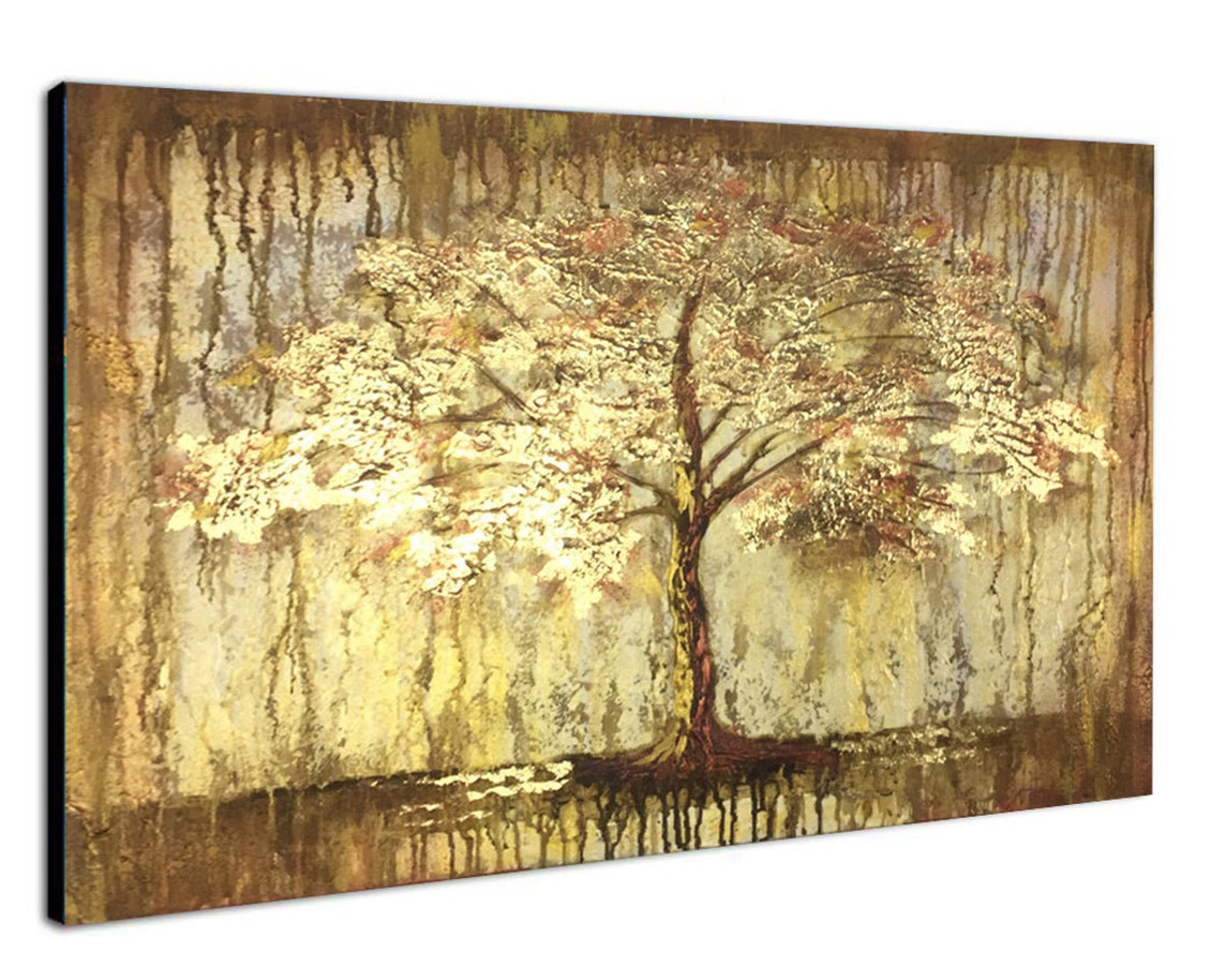Extra Large Wall Art Framed Tree Painting Abstract Painting Etsy