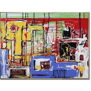 Large Abstract Painting  Graffiti Art on Canvas Abstract Modern Painting Abstract Acrylic Painting Large Colorful Art for Home Decor