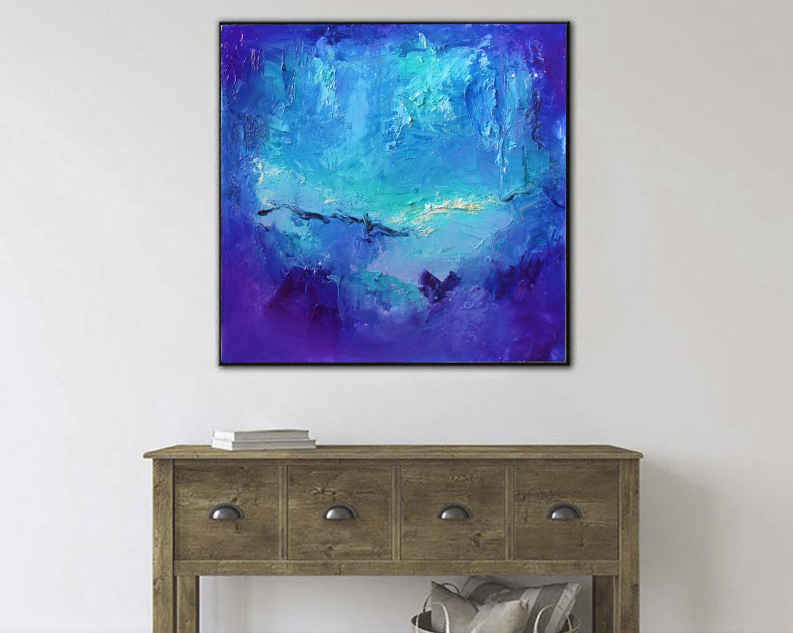 Extra Large Abstract Blue Paintings on Canvas Modern Fine Art Etsy