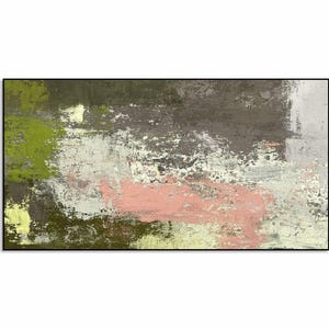 Abstract Grey Pink And Green Painting On Canvas Hand Painted Artwork Texture Wall Art Unique Painting Original Artwork Abstract Home Decor