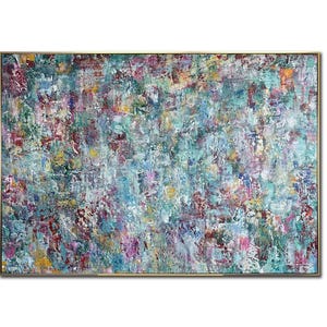 Original Colorful Acrylic Painting On Canvas Abstract Custom Wall Art For Living Room COMPLICATION 36x54"