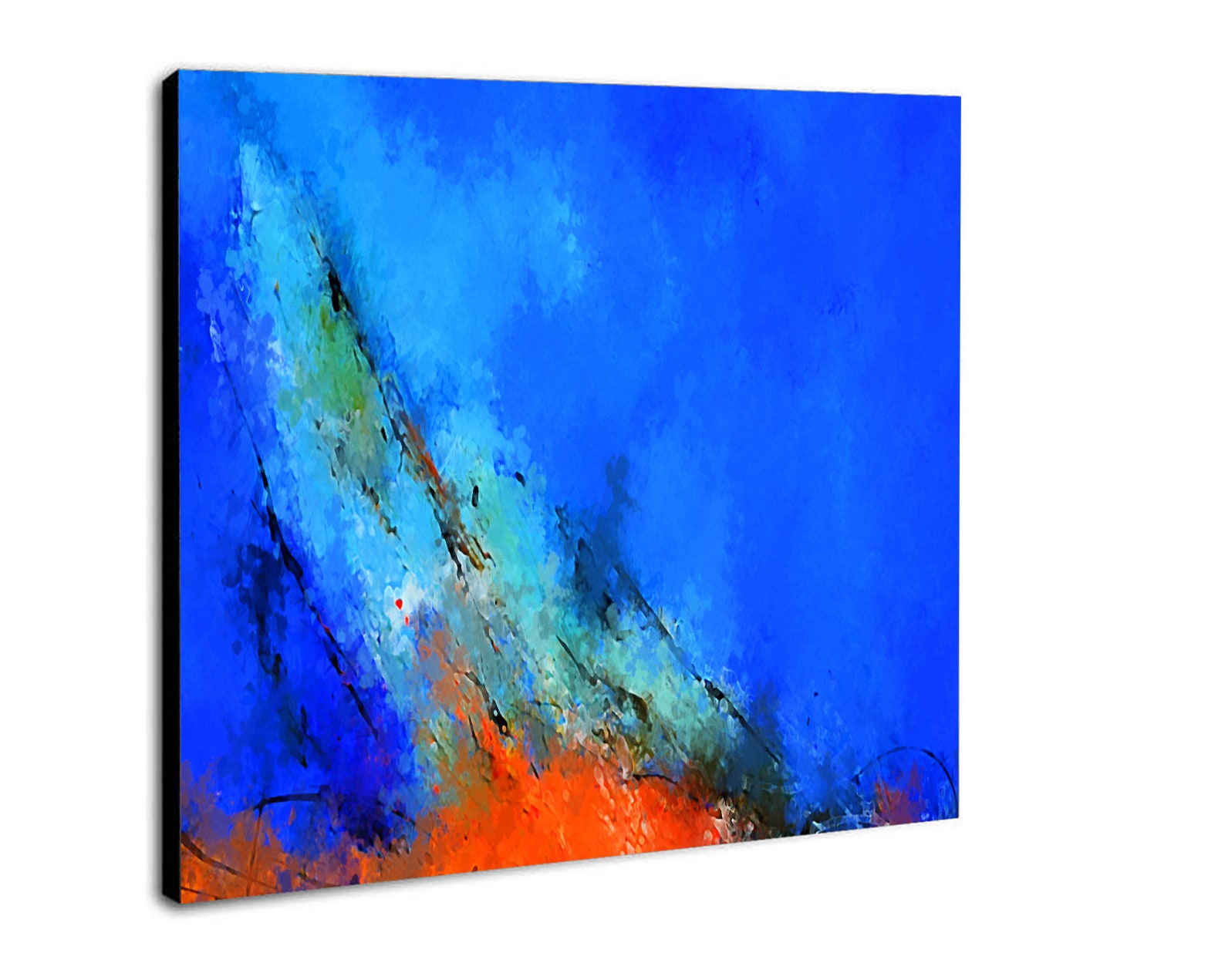 Blue Canvas Wall Art Abstract Fine Art Paintings on Canvas Etsy