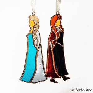Sisters Hanging Decoration Stained glass suncatcher Stained glass, Ornament, Window Decoration, Glass Wall Hanging, Home Decor Gift