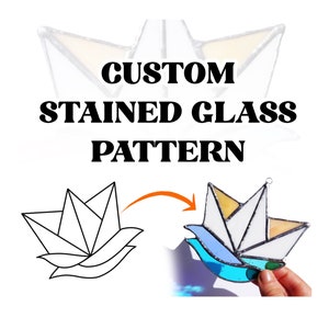 CUSTOM GLASS PATTERNS • Your own Idea Stained Glass Panel Patterns - Personalised beginners glass arts template