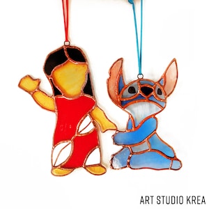 Ohana means Family Hanging Decoration Stained glass, Ornament, Window Decoration, Glass Wall Hanging, Home Decor Gift