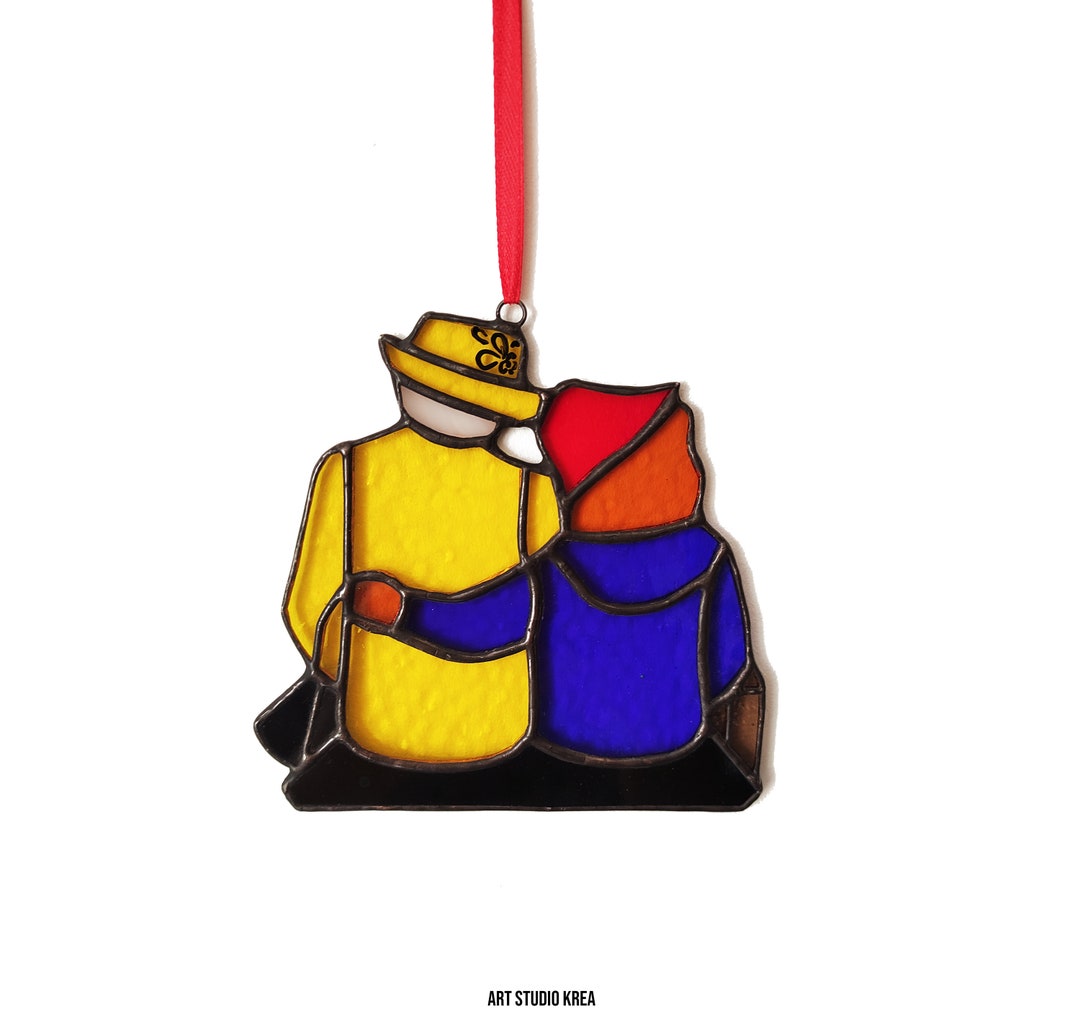 The Last Hug Hanging Decoration Stained Glass, Ornament, Window ...