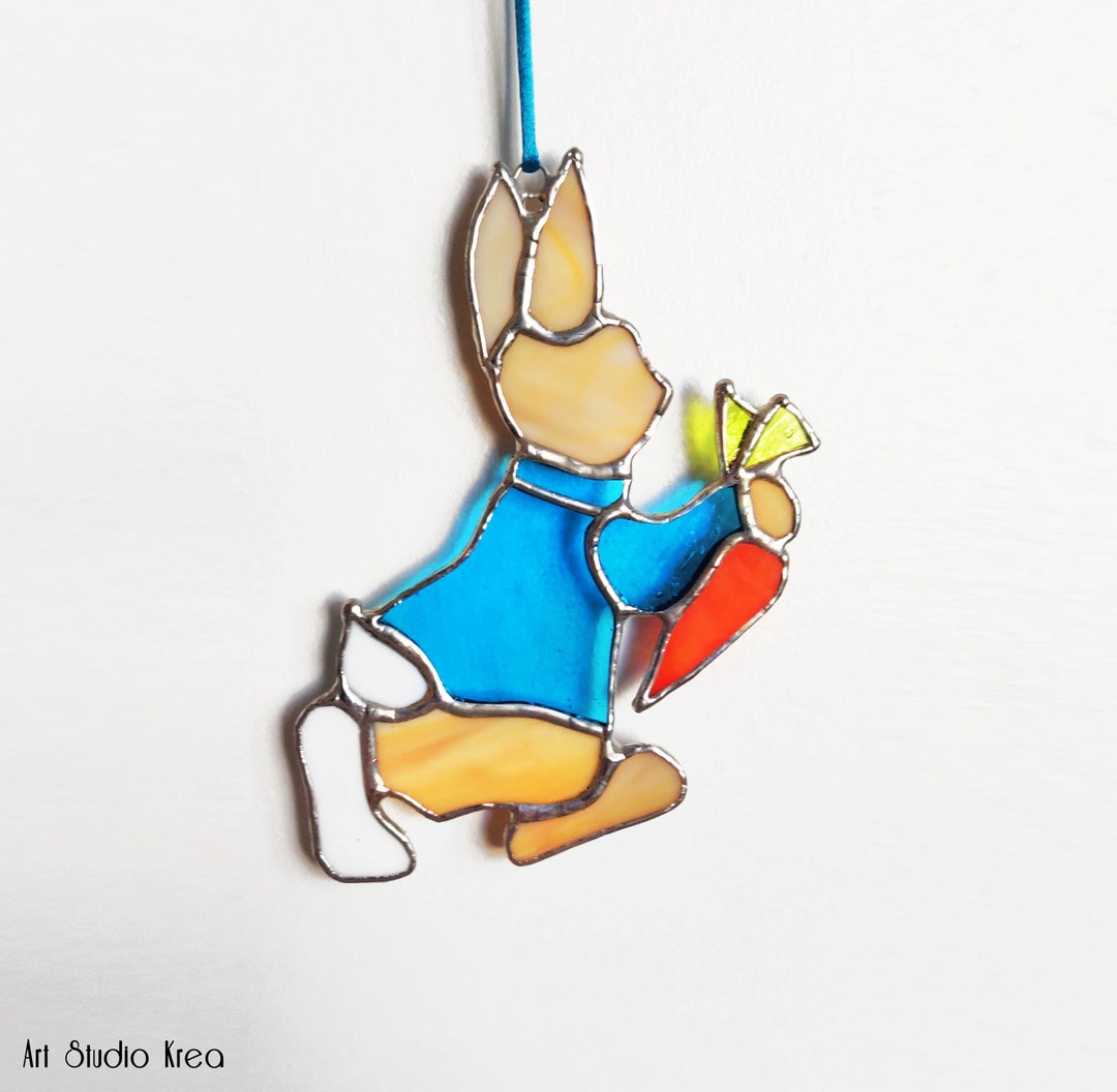 Peter Rabbit Hanging Decoration Stained Glass, Ornament, Window ...