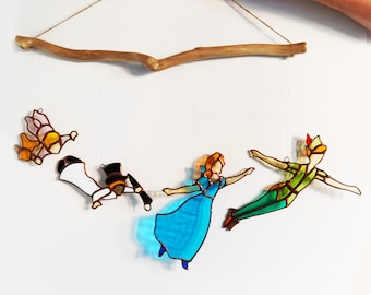 Neverland COMPLETE Hanging Decoration Stained glass, Ornament, Window Decoration, Glass Wall Hanging, Home Decor Gift