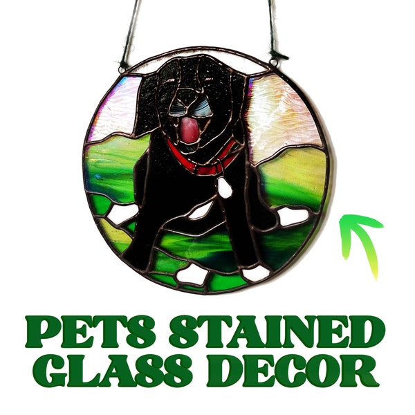 CUSTOM PET stained glass !!! Custom Birthday Anniversay Wedding stained glass suncatcher decoration