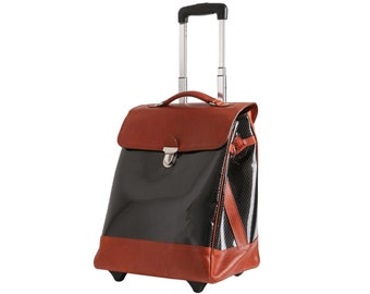 CARBON FABER & Leder Trolley Valise Italienische Luxus Roller Reisetasche bestellen