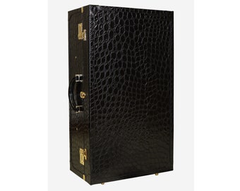 The "Royal Suitcase" Size M, Garment Bag Travel Luggage Trunk Trolley Real Embossed Calf Leather