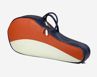 Sac de sport pour raquettes « Original Tennis Bag » - Jusqu'à 2 raquettes - Cuir véritable imperméable fait main Italie