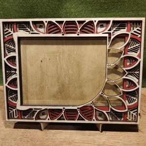 Red Birchwood Mandala Photo Frame 6&quot;x4&quot; - Draughtworx