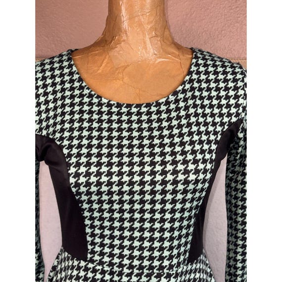 slim fit dress slacks Ask You Out Black Houndstooth Tweed 3/4 Sleeve Dress – Shop the Mint main image 0