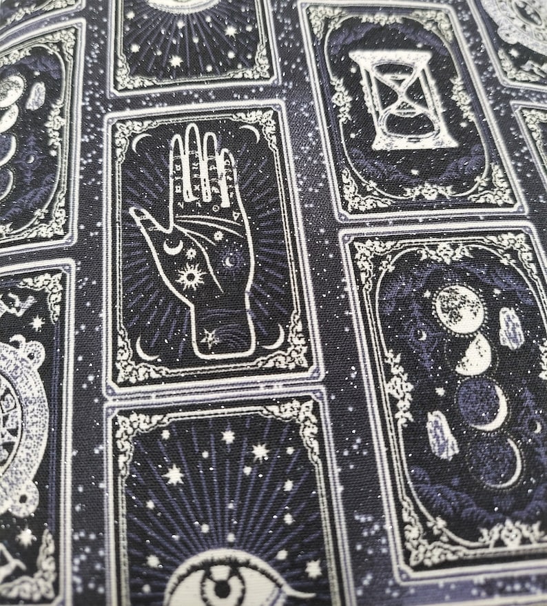 Padded Book Sleeves Glitter Tarot Cards, Mystical Witchy Accessory Tarot Inspired, Tablet Sleeves, Cute Gifts, Lined, No Closure, Handmade image 3